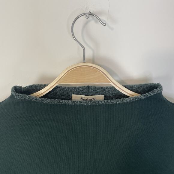 Madewell Long-Sleeve Funnel-Neck Sweatshirt Luxury Forest Large NT723 Athleisure - Picture 7 of 13